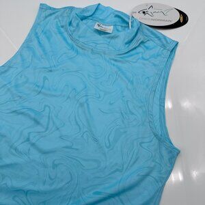 Greg‎ Norman Women's Jessica Sleeveless Mock Golf Top, Size Medium, Pure Aqua